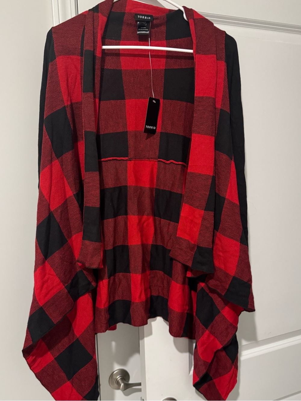 Torrid Plaid Open-Front Drape Sweater Cardigan (Two Avail: One 2XL & One 3XL)